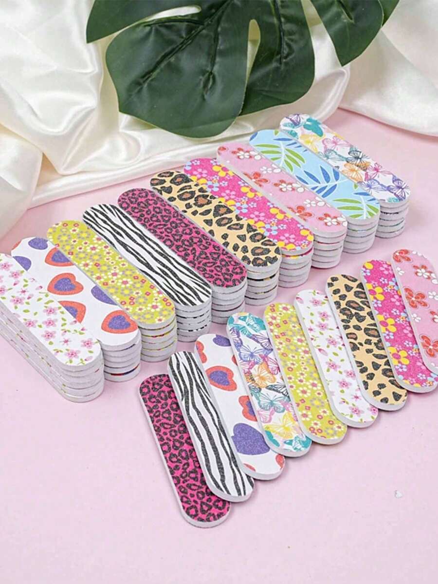 Mini Double-Sided Durable Portable Nail File, Suitable For Manicure And Pedicure, Compact Design For Natural And Artificial Nails, Colorful Nail And Foot Care Tool - Multicolor - View 1