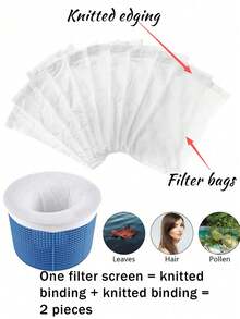 40/20/10/2 Pack Elastic Pool Skimmer Filter Socks, Heavy Duty Fine Nylon Mesh Swimming Pool Filter Bags, Reusable Debris Collection Bags, Suitable For Inground, Above Ground Pools, Hot Tubs And Pool Vacuums, Practical Pool Cleaning Maintenance Accessories - Multicolor - View 10