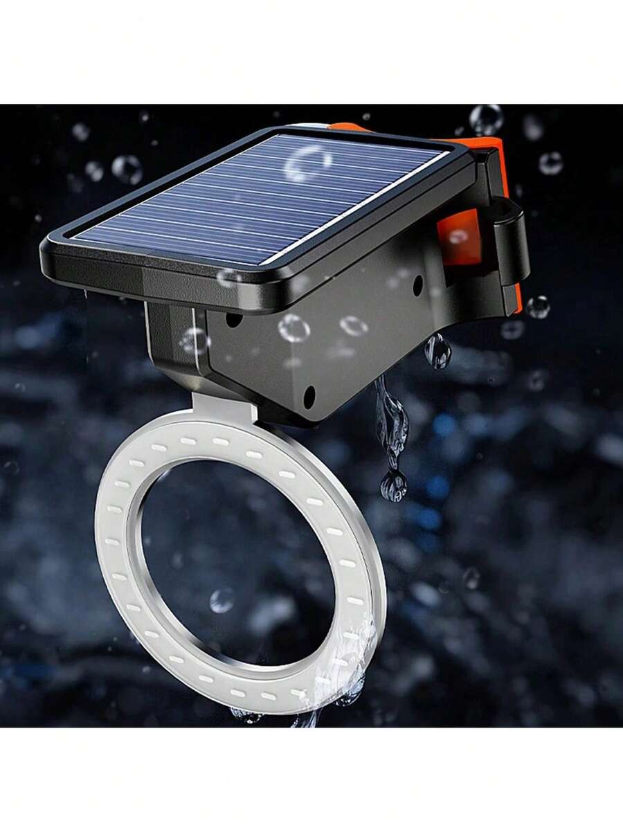 1 pieza Luz trasera de bicicleta, Luz de advertencia de con sensor inteligente alimentada por energía solar para bicicleta de montaña/carretera, Accesorios de ciclismo - Negro - Ver 1