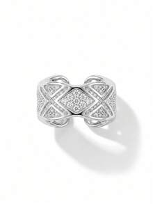 SYMFNY 1pc Cool Minimalist 925 Sterling Silver Multi-Shape Zirconia Ear Cuff For Women Non Pierced Party Jewelry Gift - Style 4 - View 3