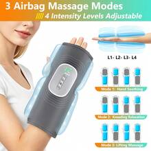 Hailicare Máy massage tay nén khí 3 chế độ 4 mức cường độ 4 mức nhiệt, massage cổ tay và bàn tay, thư giãn cổ tay dùng cho nhà và văn phòng, quà Giáng Sinh - Xem 4