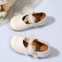 1 Pair Girls' New Sweet Comfortable Flat Shoes, Cute Versatile Fashion Princess Ballet Shoes - Beige - View 5