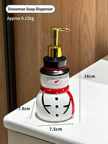 1PC Santa Themed Press‑On Soap Dispenser Bottles, Refillable Empty Storage Vials, Multi‑Color Xmas Print Plastic Material, All‑Season Festive Decor Style For Adults, Home Bathroom Vanity Countertop Daily Household Occasion - Multiple Styles - View 12