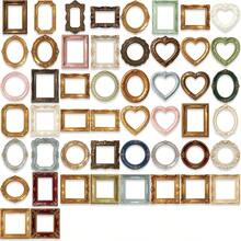 SCXXBSW 50pcs Vintage European Style Photo Frame Stickers, Assorted Square Round Heart Shaped Lace Decorative Stickers, Vintage Baroque Style Planner Photo Album DIY Handmade Stickers, Waterproof Aesthetic Photo Frame Stickers, Photo Collage Notebook Decoration - Multicolor - View 4