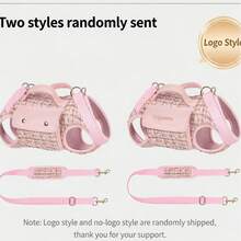 Fashionable Dog & Cat Pet Carrier Bag, Multifunctional Lightweight Horizontal Travel Bag, Crossbody One Shoulder Handheld Dog Walking Bag, Includes Leash, Suitable For Outdoor Use - Multicolor - View 5