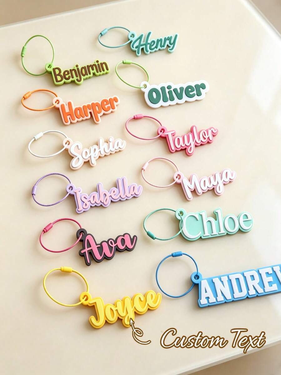 Custom Acrylic Name Keychain Personalized Soft Pastel Double Layer Letter Bag Charm, Custom Backpack Name Tag, Student Back To School Season Gift