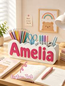 Personalized Name Desktop Pen Holder, Desktop Organizer, Suitable For Office, Classroom, Library, Desk, Bookshelf. Ideal Gift For Friends, Family, Teachers, Classmates. Birthday Gift, Anniversary Gift, Christmas Gift, Back To School, Graduation Gift. - Multicolor - View 4