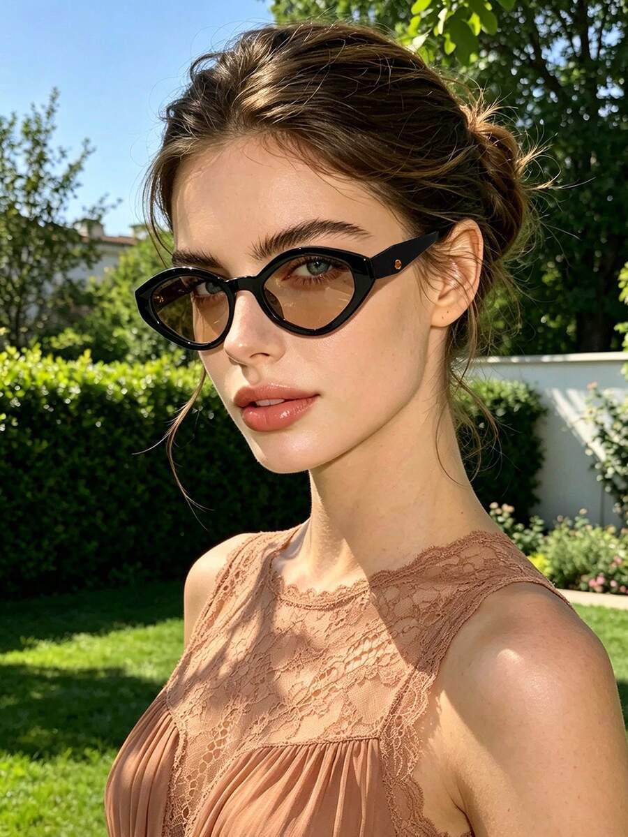 1件歐美風優雅菱形小框時尚眼鏡 女款街頭風眼鏡