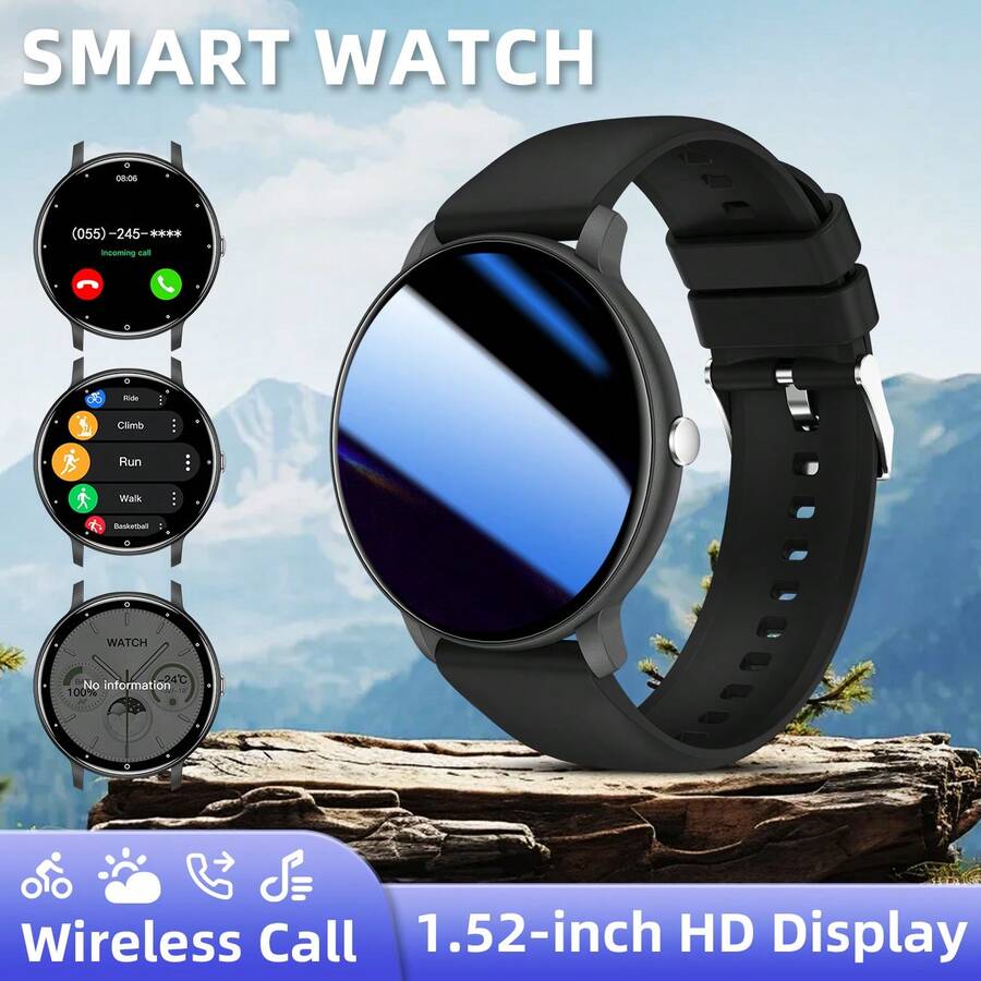 2026 Fashion Smart Watch, Supports Multiple Sports Modes, Unisex, Bluetooth Calling And Message Notification, Perfect Gift For Party, Father's Day, Corbon, New Year, World Cup - Multicolor - View 1