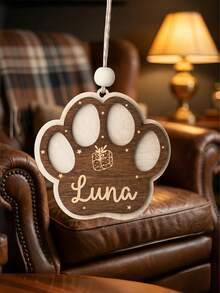Personalized Pet Paw Print Christmas Ornament, Customized Name Holiday Tree Decoration, Dog Cat Keepsake - Multicolor - View 6