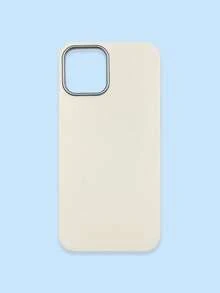 1pc 4-Color Optional Solid Color Lychee Texture Faux Leather Large Window Phone Case, Ins Premium Minimalist Business Solid Color Leather Texture, A Classic Black / B Beige White / C Premium Gray / D Caramel Brown, Faux Leather Matte Lens Raised Full Coverage Anti-Drop Soft Shell, Autumn/Winter Commute Versatile, Suitable For Personal Use And Gift; Compatible With IPhone Case & Galaxy Case, Compatible With IPhone 17 - Multicolor - View 101