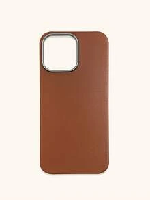 1pc 4-Color Optional Solid Color Lychee Texture Faux Leather Large Window Phone Case, Ins Premium Minimalist Business Solid Color Leather Texture, A Classic Black / B Beige White / C Premium Gray / D Caramel Brown, Faux Leather Matte Lens Raised Full Coverage Anti-Drop Soft Shell, Autumn/Winter Commute Versatile, Suitable For Personal Use And Gift; Compatible With IPhone Case & Galaxy Case, Compatible With IPhone 17 - Multicolor - View 111