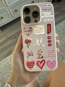 50PCS,Love Transparent Stickers,Scrapbook Supplies,Creative And Aesthetic Design Sticker,Suitable For Mobile Phone Cases,Tablets,Mobile Phone,Laptops,Suitcases,Cars,Notebooks,Helmet,Guitar,Skateboard,Storage Box,Computer, - 50pcs - View 5