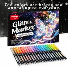 Guangna New 20 Colors Glitter Markers, Smooth Writing With Sparkling Effect, Suitable For Your Special Art Creation & Painting, Especially Perfect For Holiday, Birthday Gift Writing - Sets - View 5
