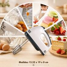 7-Speed Hand Mixer, Turbocharged Hand Mixer, Kitchen Mixer Includes 4 Mixing Beaters - Multicolor - View 2