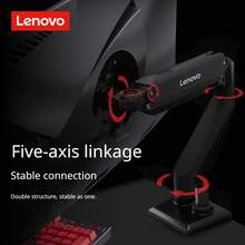 Dudukan Monitor Desktop Pneumatik Lenovo A520, Braket Artikulasi Gerak Penuh yang Dapat Diputar ke Berbagai Arah, Penyangga Layar Kokoh yang Kompatibel dengan VESA untuk Layar Besar di Rumah dan Kantor - View 1