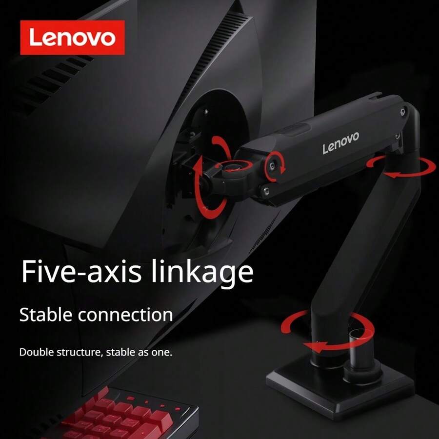 Dudukan Monitor Desktop Pneumatik Lenovo A520, Braket Artikulasi Gerak Penuh yang Dapat Diputar ke Berbagai Arah, Penyangga Layar Kokoh yang Kompatibel dengan VESA untuk Layar Besar di Rumah dan Kantor - View 1