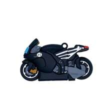3D Realistic Racing Motorcycle Earphone Case With Hanging Ring, Protective Cover For AirPods 5/ Pro 3/Pro 2/ 4/ 3/1/2, Cute Minimalist Design For Girls - Black - View 5