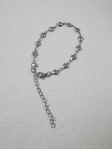 1pc/Sweet Cool Hip-Hop Style Stainless Steel Hollow Lip Bracelet, Suitable For Women's Daily Commute, Cool Outfit Jewelry Gift - Multicolor - View 9