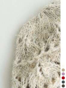 Hollow-Out Lace Knit Bucket Hat For Women Mori Style Fashion Yarn Hat New Autumn Winter Spring Summer Lightweight Breathable Large Head Circumference Face-Slimming Beanie - Mixed-color Hollow-out Brushed Finish - View 9