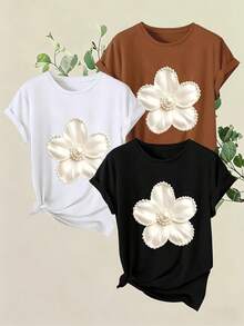 Women T-Shirts - White (Printed Pattern) Pack Of 1 - View 1