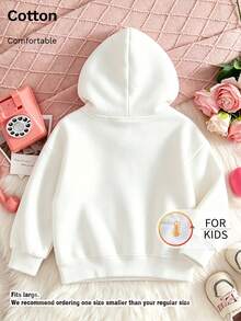 Tween Girl Hooded Sweatshirt, Game On Retro Arcade Game Machine Graphic Print Cotton Pullover, Soft Casual Long Sleeve Top For Tween Girl - White - View 2