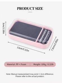 1pc Large Capacity Dust-Proof Portable Earring Jewelry Storage Box - Multicolor - View 4