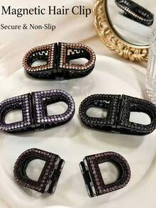New High-End Magnetic Half-Up Hair Claw Clip For Women, Back Of Head Hair Accessory - Multicolor - View 1