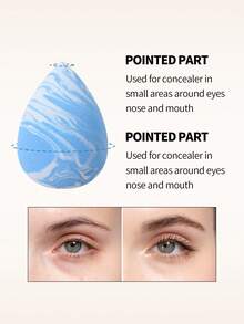 6Pcs Makeup Sponge Set,Wet&Dry Dual‑Use Cosmetic Sponges For Foundation, Concealer,Reusable Skin‑Friendly Base Makeup Tools - Blue - View 6