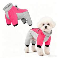 Small Dog 4-Legged Winter Warm Jacket, Back With Reflective Strip And D-Ring Leash Attachment, Dog Snow Suit 4-Legged Warm Jacket (Only Suitable For Small Dogs) - Multicolor - View 2