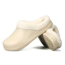Men's Chef Shoes, Closed Toe Slip-On, Wear-Resistant, Comfortable, Convenient Kitchen Functional Shoes, Lightweight, Soft, Thermal Lining, Warm, Autumn/Winter, Plus Size, Fashionable Khaki Color, Work Shoes - Khaki - View 9