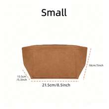 2025 Le Handbag Organizer Insert, Multi-Pocket Felt Tote Bag Organizer With Zipper, Built-In Cup Holder - Brown - View 7