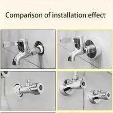 1/2/3/4Pcs Split-Type Shower Faucet Decorative Cover,Water Pipe Connector Cover Shower Faucet Decorative Cover,Easy To Install Without Drilling-20-32 Mm Opening, Durable And Rustproof - Silver - View 8