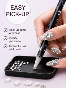 Rhinestone Wax Pencil (With Sharpener) Quick-Dry Wax Pencil, 4 Colors Available, For Applying Rhinestones, Gems, Studs And Other Nail Art Decorations - A - View 9