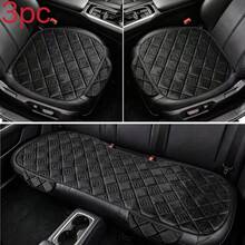 3pcs New Plush Car Seat Cushions, (2 Front + 1 Rear) Square Embroidery Design, Protects Seat, Comfortable And Breathable, Suitable For Most Cars, Vehicles, SUVs, Etc., Soft And Comfortable, Car Accessories - Plush Square - View 12