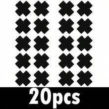 20pcs Black Cross-Shaped Self-Adhesive Satin Disposable Nipple Covers, Suitable For Women, For Strapless/Bandeau Clothing - Black - View 6