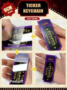 Grotesque Circus Keychain – Clown, Harlequin, Jester, Doctor, Ticket Taker (9cm Acrylic) – Anime Fan Gift – Bag & Car Key Accessory - Ticket - View 3