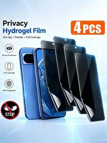 4片裝隱私水凝膠螢幕保護膜，相容 Pixel 11 Pro XL 11a 10 9 Pro XL 8 8 Pro 8a 7 7a 7 Pro 6 6a 6 Pro，非鋼化玻璃，防刮、易安裝、超薄柔性膜 - 4 Pieces - 查看 1