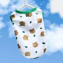 Squirrel Pattern Vest Cute Squirrel Design Spring Autumn Warm Sweatshirt Rabbit Pet Accessories Supplies Comfortable Soft Skin-Friendly Breathable Cotton Knit Pet Clothing Lop Ear Rabbit Guinea Pig Dutch Pig Small Pet Universal Home Outdoor Photo Daily Pet Clothes - Multicolor - View 5