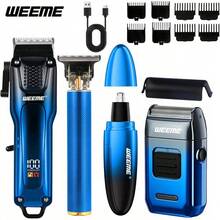 WEEME 4PCS/3PCS Rechargeable Hair Clippers Gifts For Men, Professional Barber Grooming Kit For Hair Beard Nose Trimming - View 8