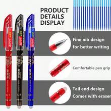104pcs/Set (4 Pens + 100 Refills) 0.38mm Erasable Pens, Affordable, Smooth Writing, Quick Drying, Perfect As Teacher Gift, Back To School Office Stationery Set, Daily Writing Liquid Ink Ballpoint Pens - Round - View 2