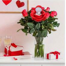 Flocked Rose Shaped Ring Box, Rose Earring Box, Suitable For Valentine's Day Gift, Engagement, Anniversary, Wedding And Special Occasions, Wedding Decoration Jewelry Box, All Season Use, Suitable For Christmas - Multicolor - View 5