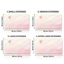 Alfombrilla de ratón extra grande con forma de corazón degradado, base antideslizante, tapete de escritorio para juegos, almohadilla para teclado, alfombrilla de ratón de regalo, protector de escritorio, tapete de escritorio de estudio, múltiples tamaños disponibles, almohadilla para teclado de computadora, almohadilla para portátil - Corazón degradado - Ver 4