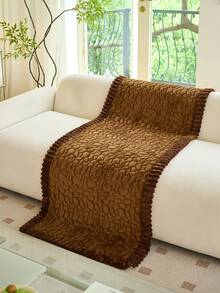 1pc Short Velvet Sofa Cover, Pet-Friendly Sofa Protector, Fluffy Non-Slip Breathable Furniture Cover, Includes Backrest, Armrest And Pillowcase, Suitable For Cats And All Pets, Ideal Decor For Living Room, Bedroom And Office - Khaki - View 5