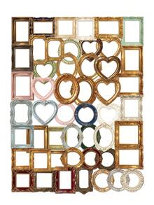 SCXXBSW 50pcs Vintage European Style Photo Frame Stickers, Assorted Square Round Heart Shaped Lace Decorative Stickers, Vintage Baroque Style Planner Photo Album DIY Handmade Stickers, Waterproof Aesthetic Photo Frame Stickers, Photo Collage Notebook Decoration - Multicolor - View 1