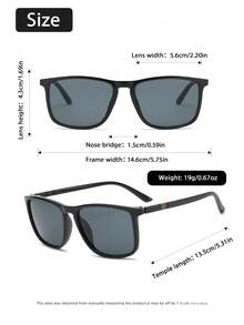 1 Pair Men's Square Sunglasses, Business Style, Suitable For Vacation Outfits, Parties, Daily Life, Fits All Face Shapes. - Multicolor - View 5