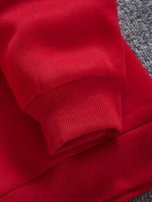 Impala Sudadera con Capucha de Color Sólido para Hombre, Diseño Sencillo, Adecuada para Uso Diario - Rojo - Ver 4
