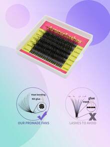 ARTSTAR 5D/6D/8D Pointy Base Short Stem Premade Russian Volume Fans Faux Mink Premade Eyelash Extensions Makeup Cilios - C - View 3