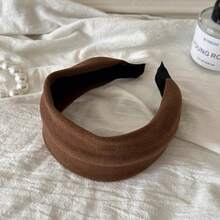 5pcs/1PC Autumn/Winter New Korean Style Premium Fashion Versatile Solid Color Velvet Headband High Crown Wide Headband - Multicolor - View 9