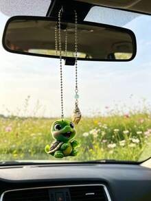 Cute Cartoon Little Turtle Car Rearview Mirror Hanging Ornament, Seashell Bead Pendant, Car Interior Decoration Accessory Gift - Turtle - View 5